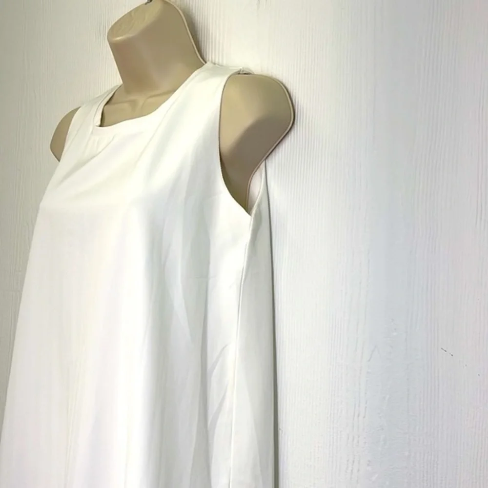 Rococo - Two Toned White And Grey Lined Sleeveless Maxi Dress Size Small